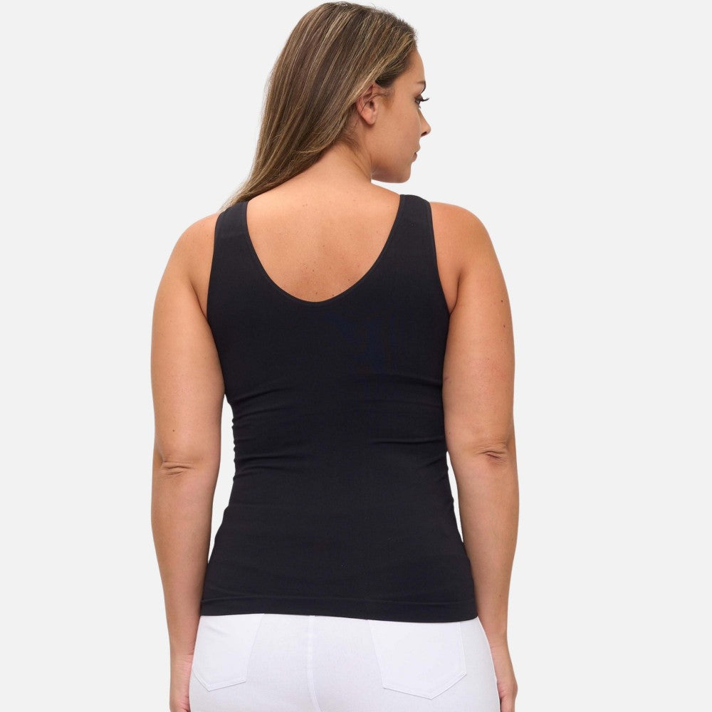 Plus Size Reversible Seamless Tank With Built-In Bra