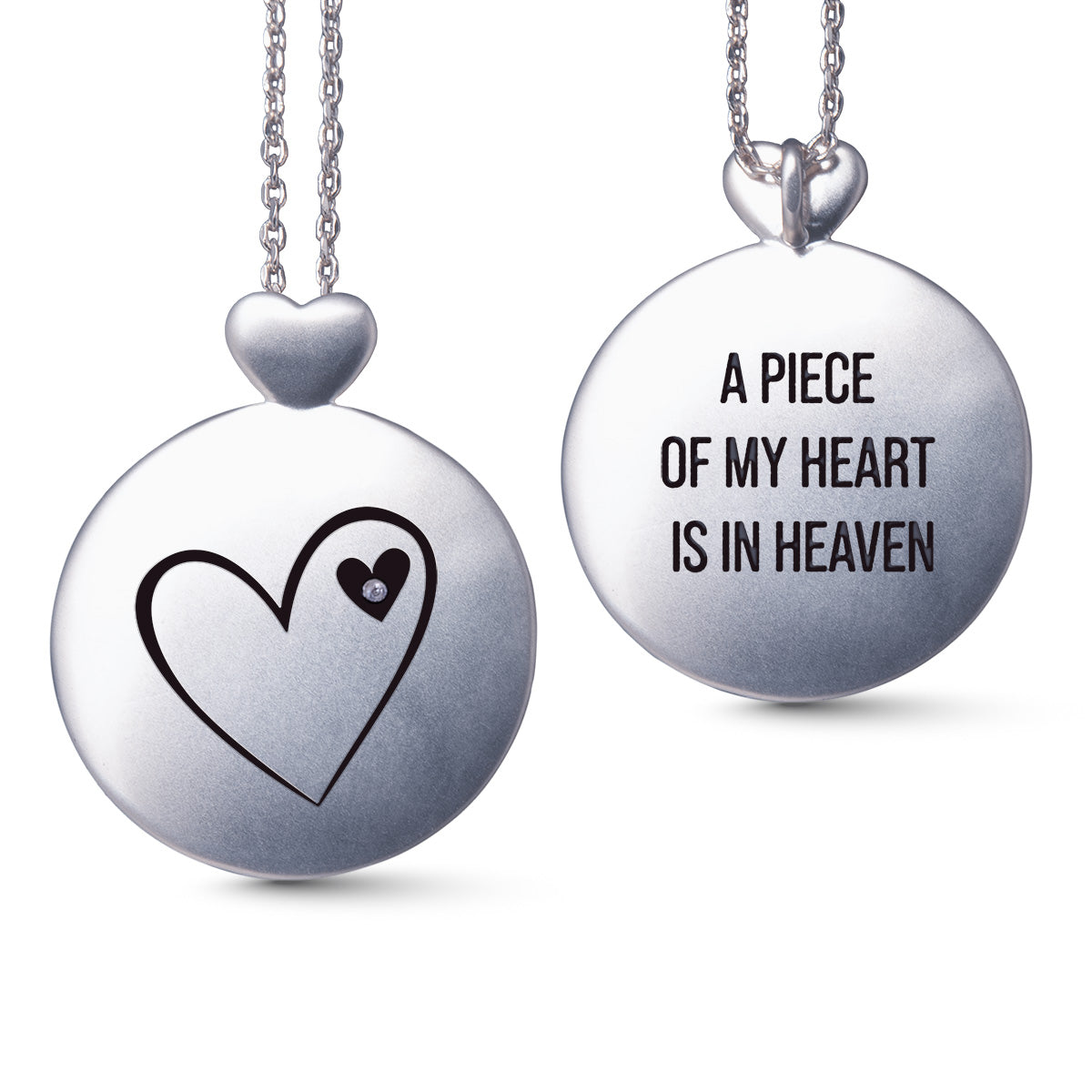 Silver Necklace w/ Heart In Heaven Pendant