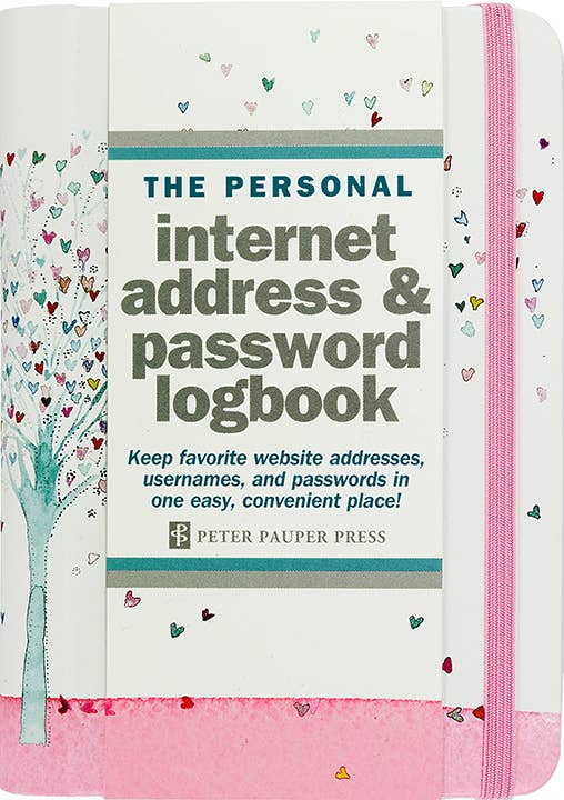 Tree of Hearts Internet Address & Password Logbook