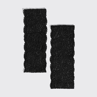 Wide Lace Elastic Headband 2-Pack — Black