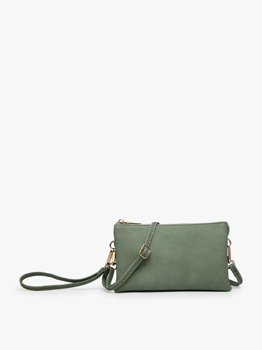 Riley Solid Color 3 Compartment Crossbody/Wristlet
