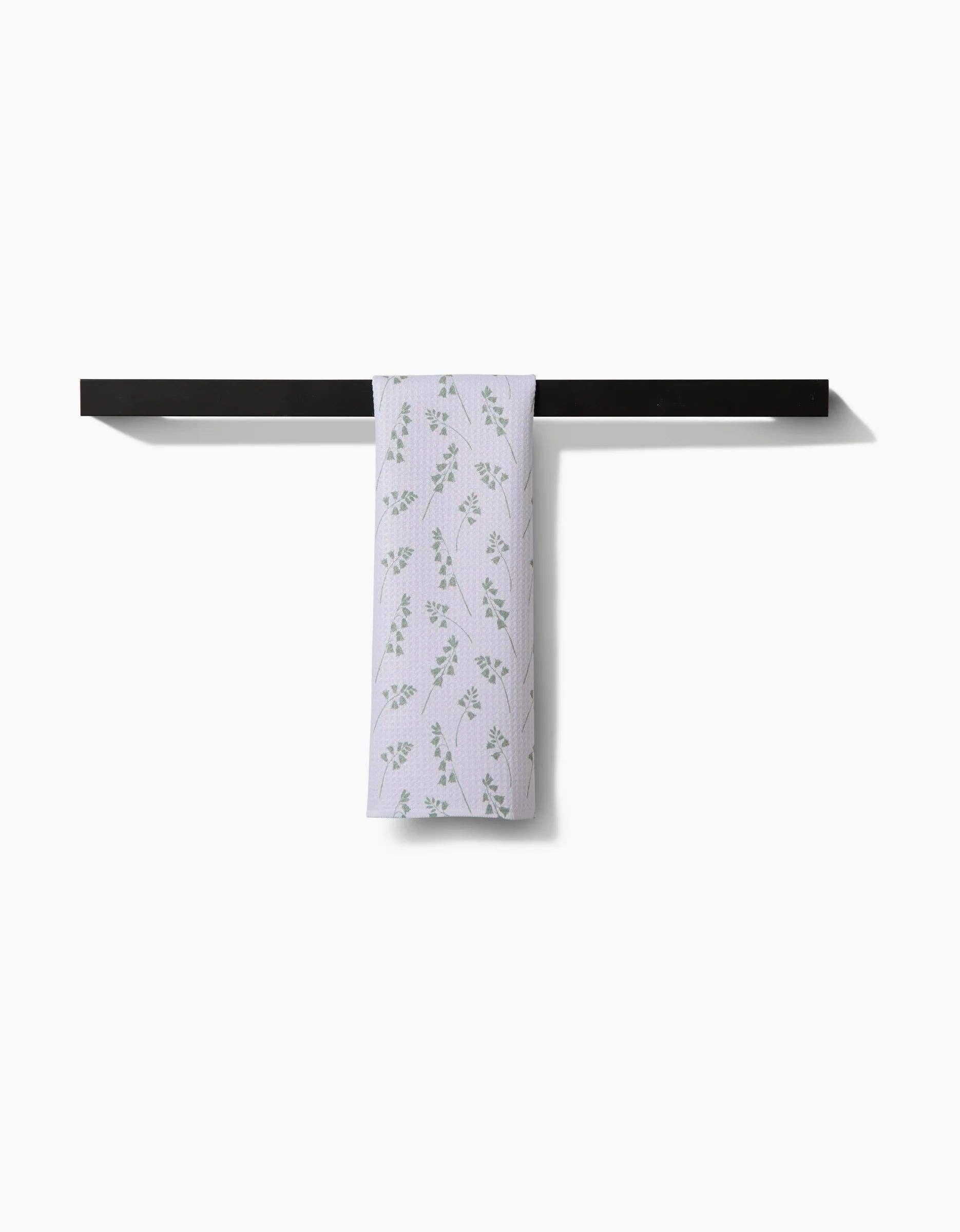 Geometry Blue Bells Green Bar Towel