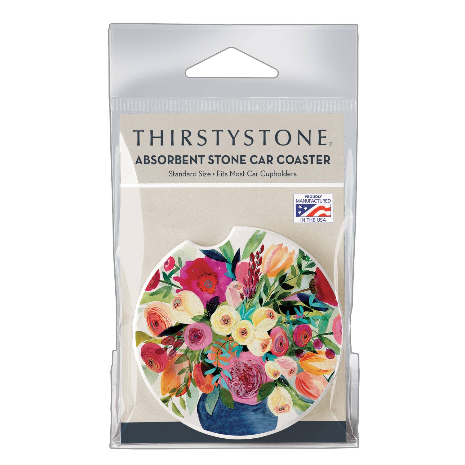 "Morning Joy" Absorbent Stone Car Coaster 1pk