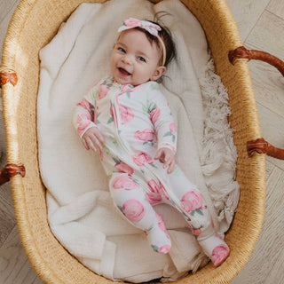 Copper Pearl Grace Zip-Up Footie Pajama