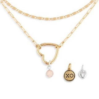 Gold Love Necklace Jewelry Set