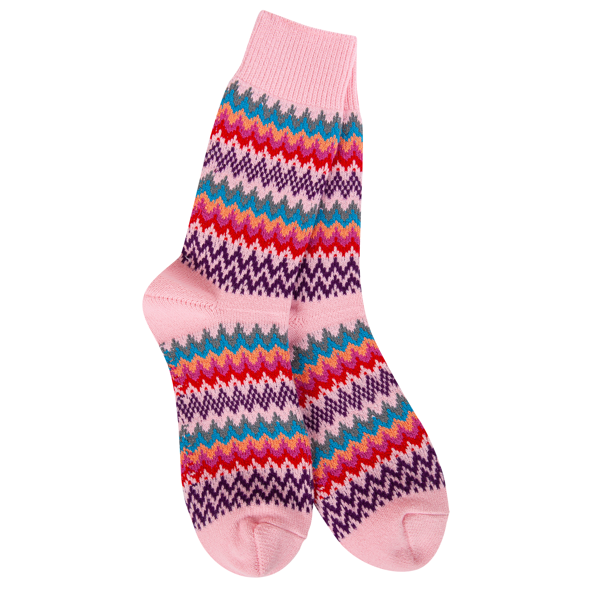 ZigZag Crew Pink Multi Sock