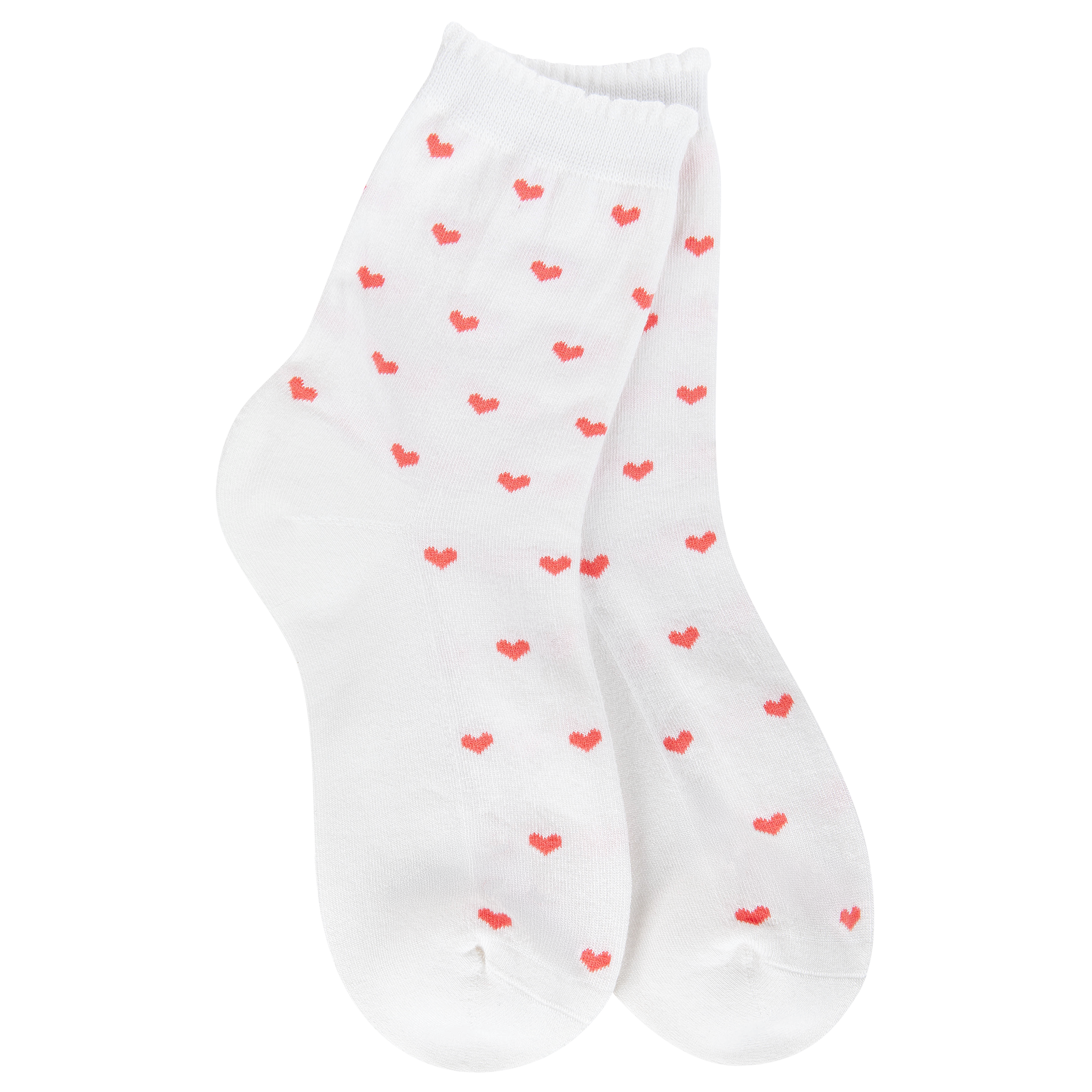 Mini Crew Scallop Heart Socks