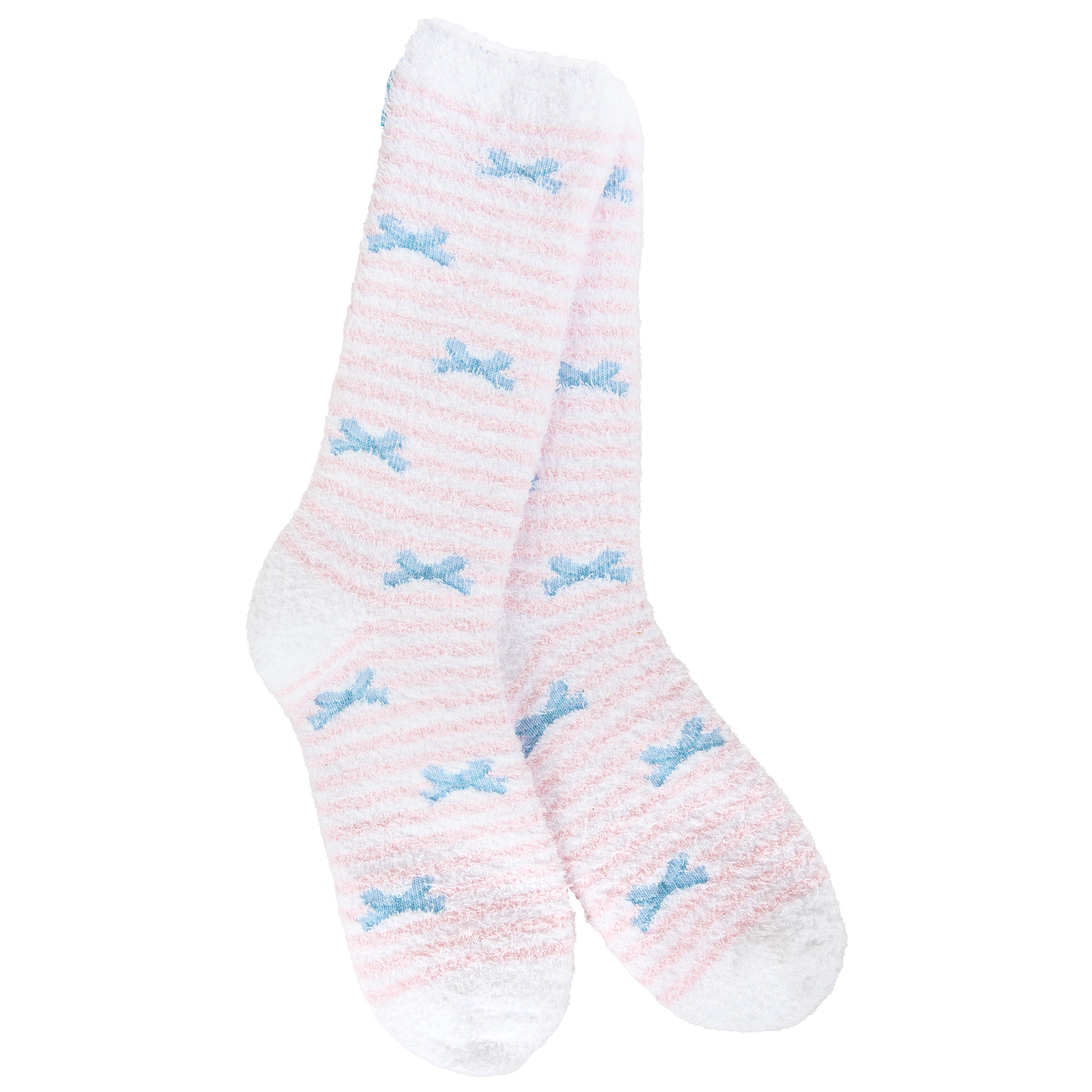 Ribbon Stripe World Softest Cozy Crew Socks