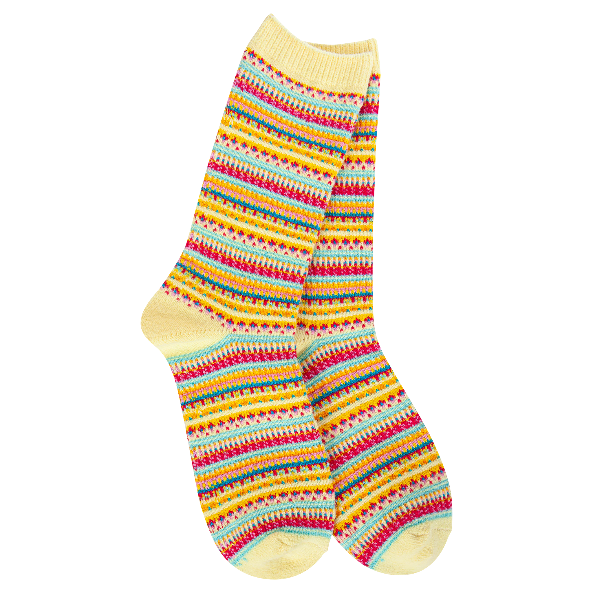 Boho Yellow Stripe Crew Socks