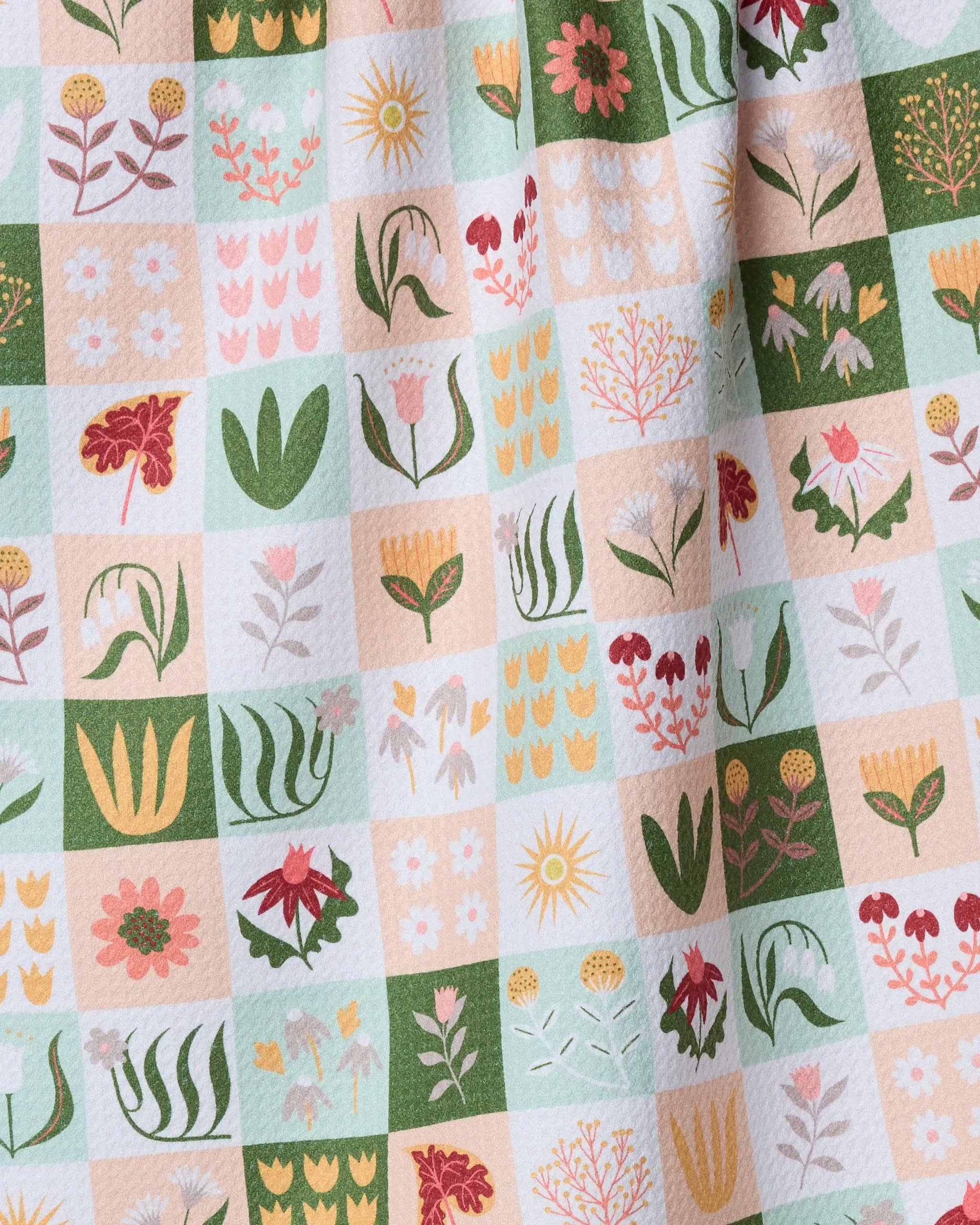 Geometry Patchwork Garden Tea Towel