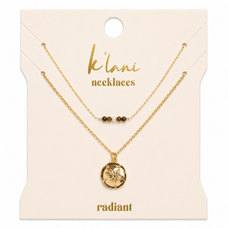 K'Lani Radiant Gold Sand Dollar Necklace Set