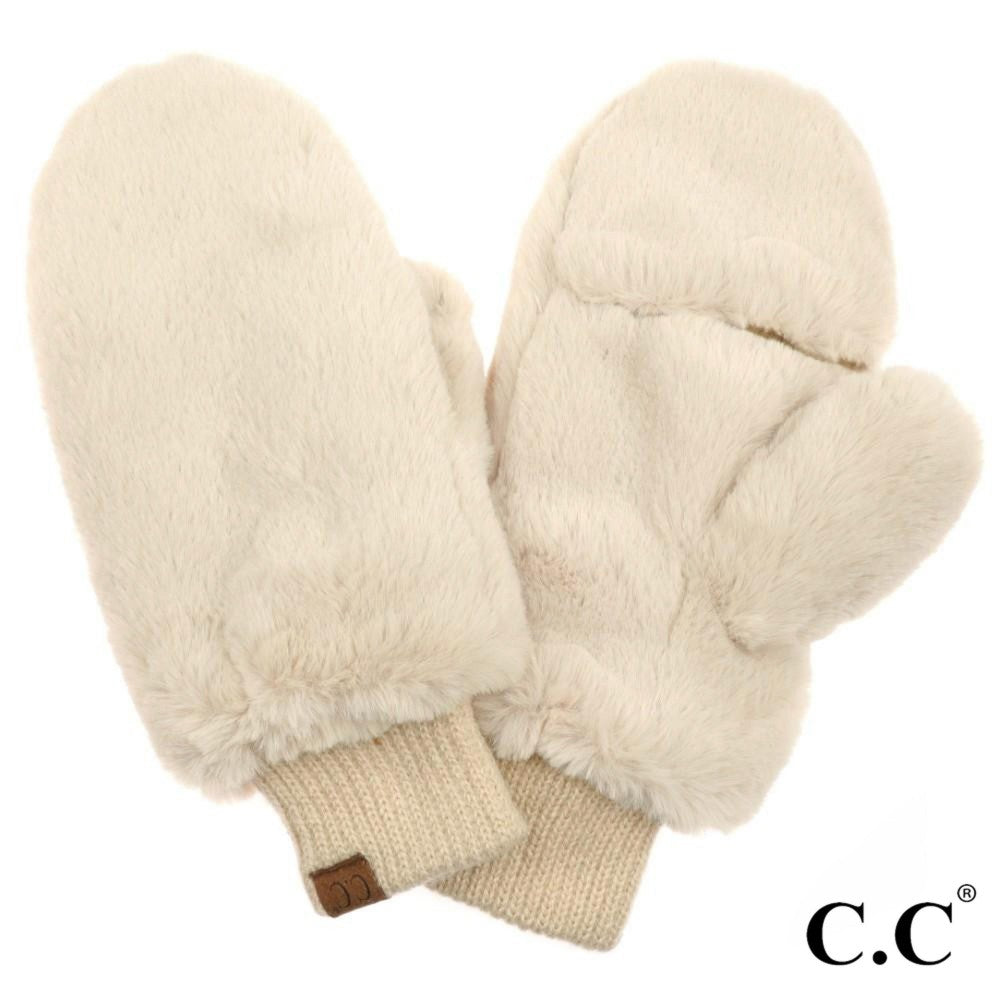 Faux Fur Mitten Gloves