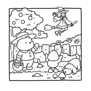 Cozy Witchy Halloween Coloring Book