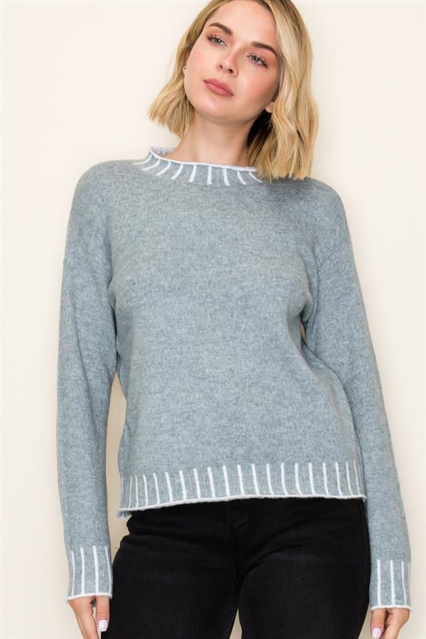 Mock Neck Pullover Sweater