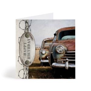 Old Cars & Metal Birthday Card