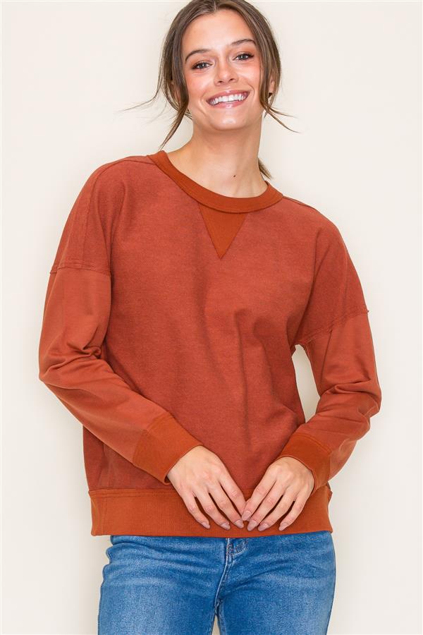 Solid Color Lightweight Terry Top