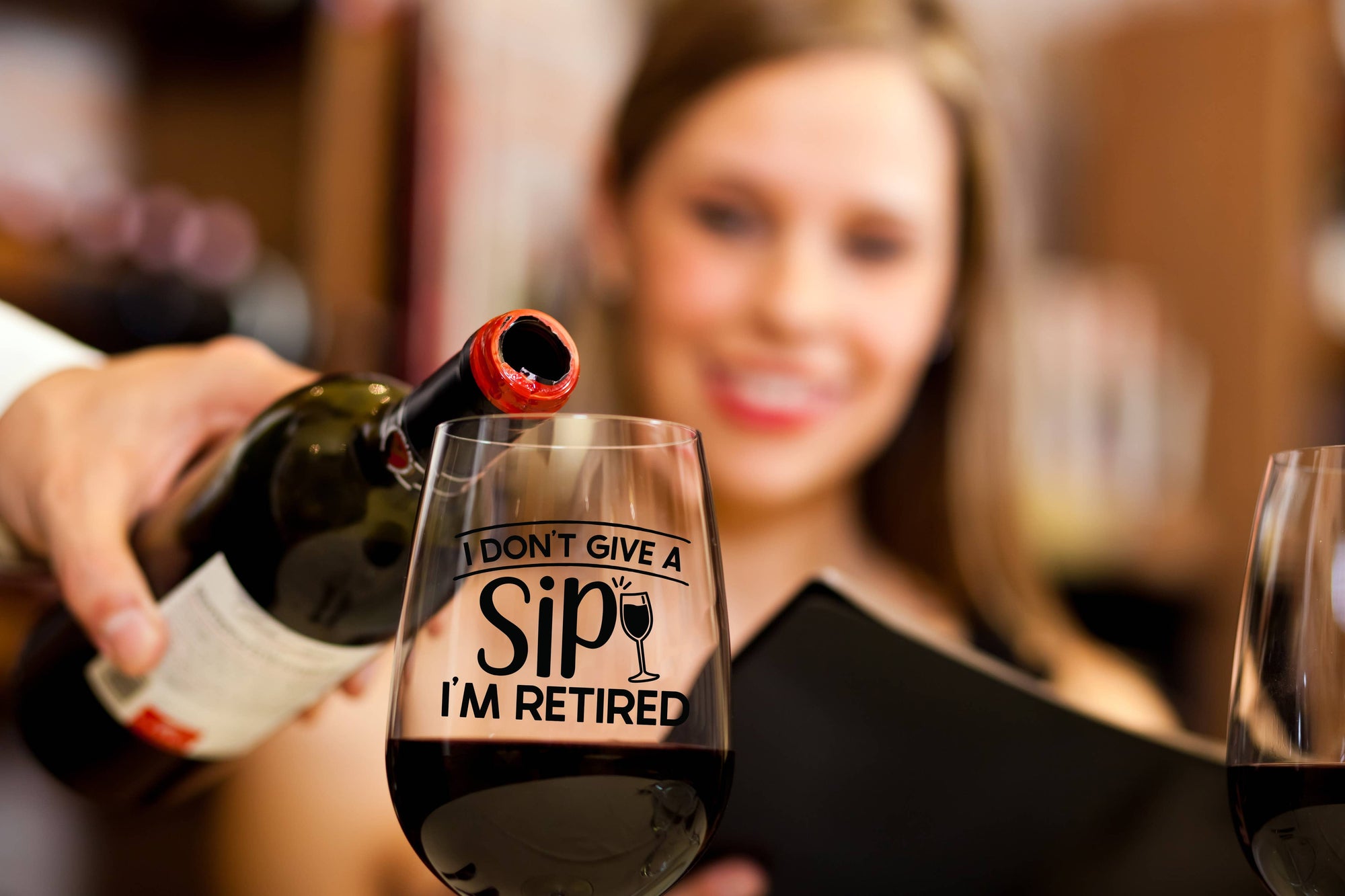 I Don't Give A Sip I'm Retired Wine Glass