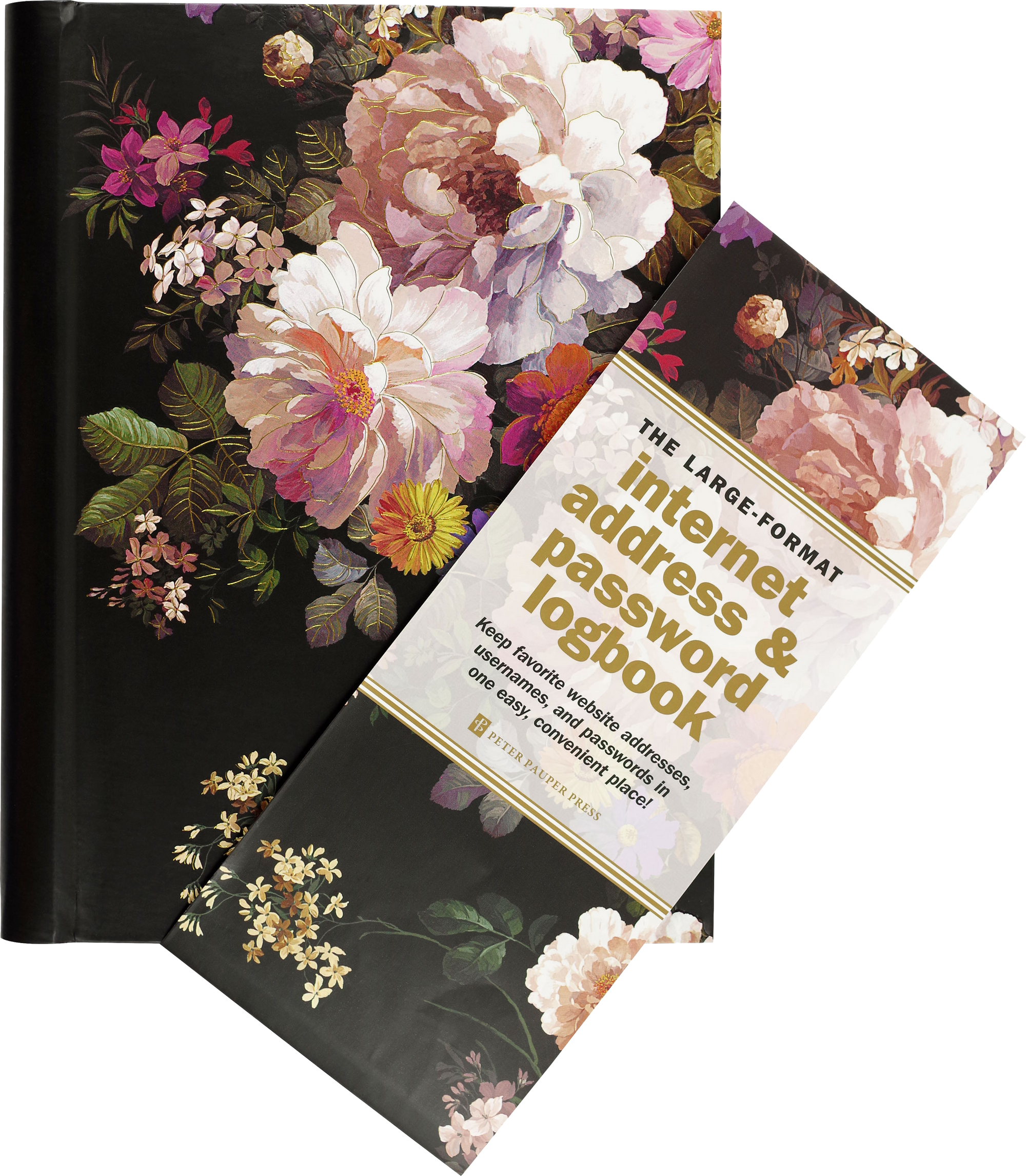 Midnight Floral Large Internet Address & Password Logbook