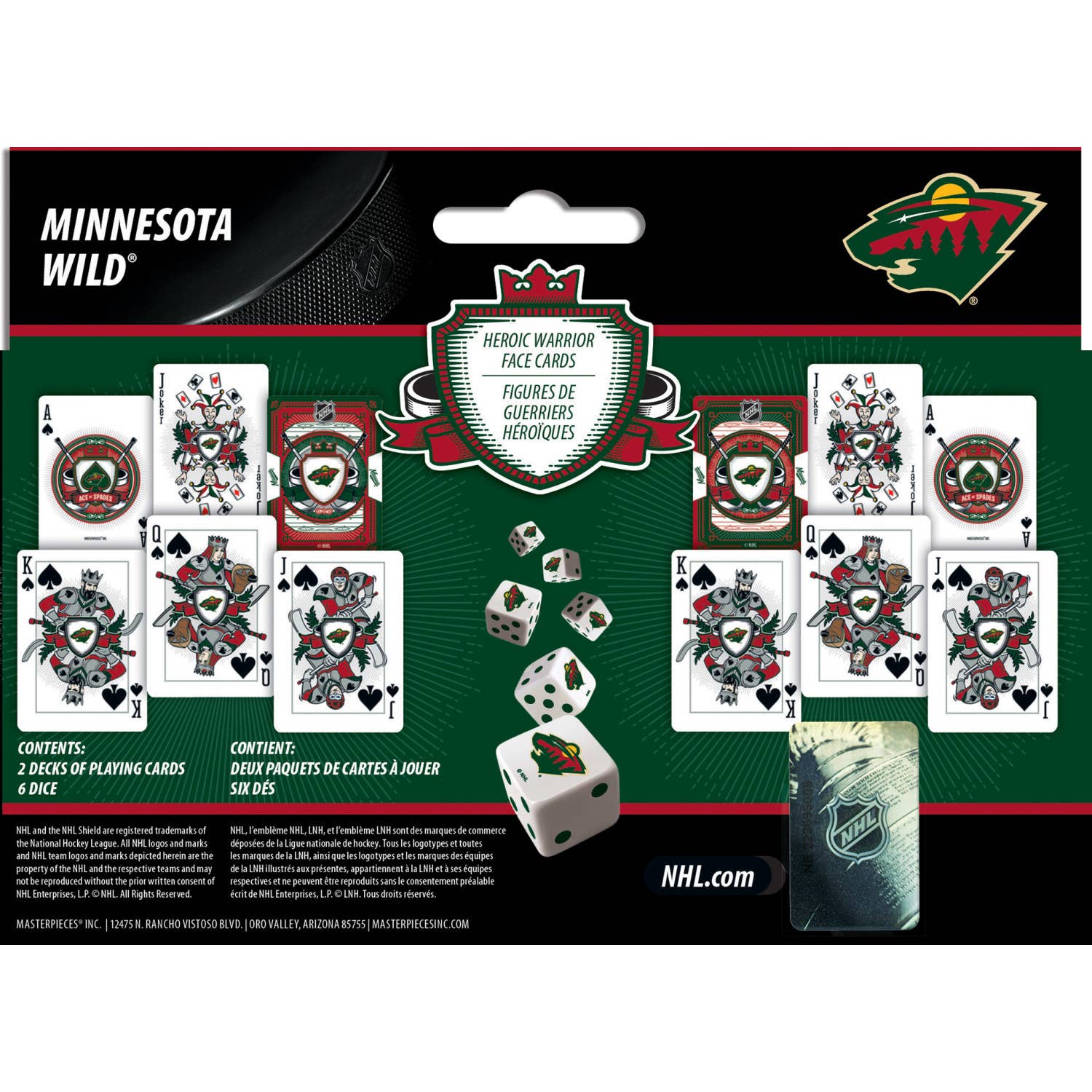 Minnesota Wild 2-Pack Playing Cards & Dice Set
