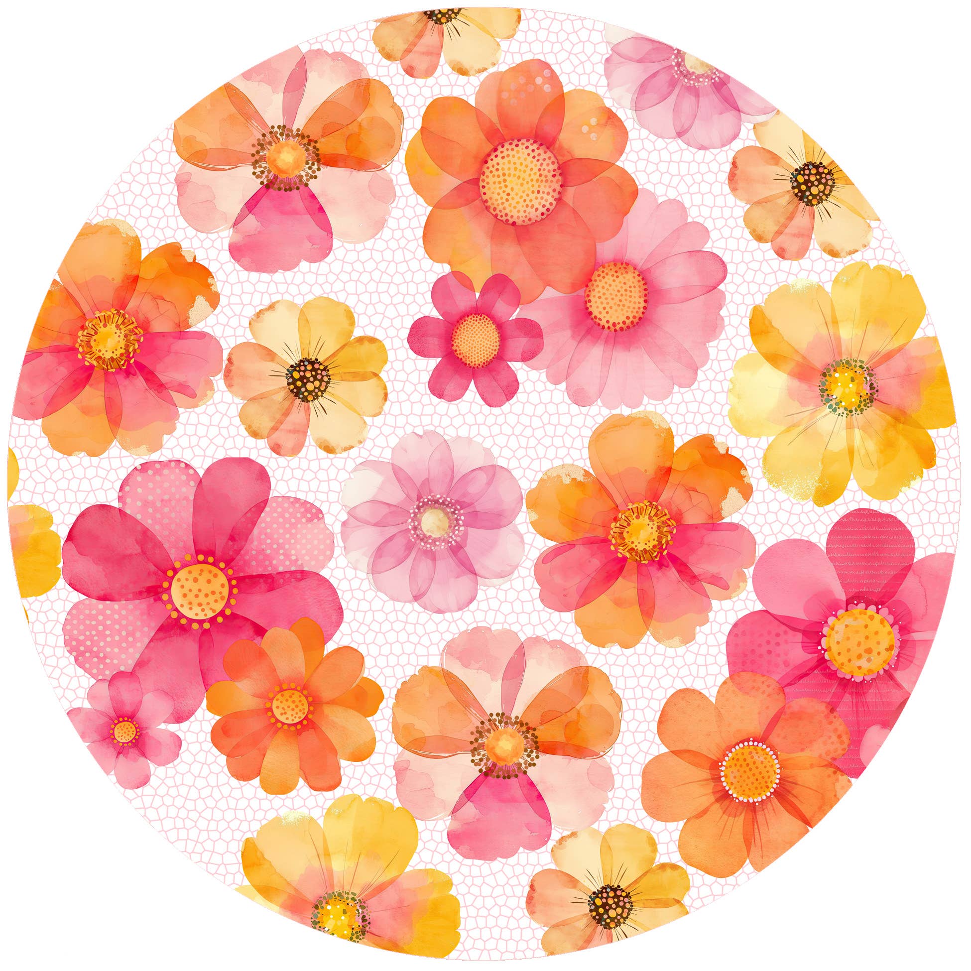 Pink Retro Flowers
