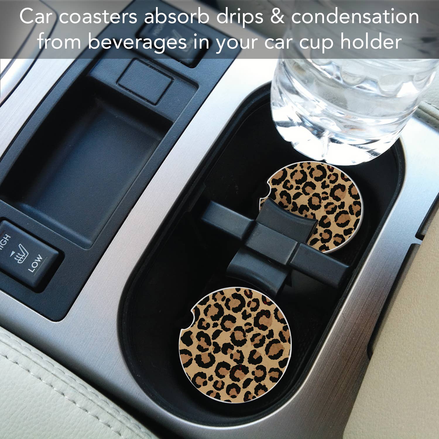 Leopard Print Car Coaster 1 Pk