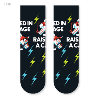 Raised in a Cage Hockey Goalie Kids' Crew Socks