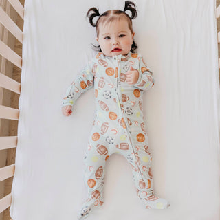 Sports Medley Zip-Up Footie Pajama