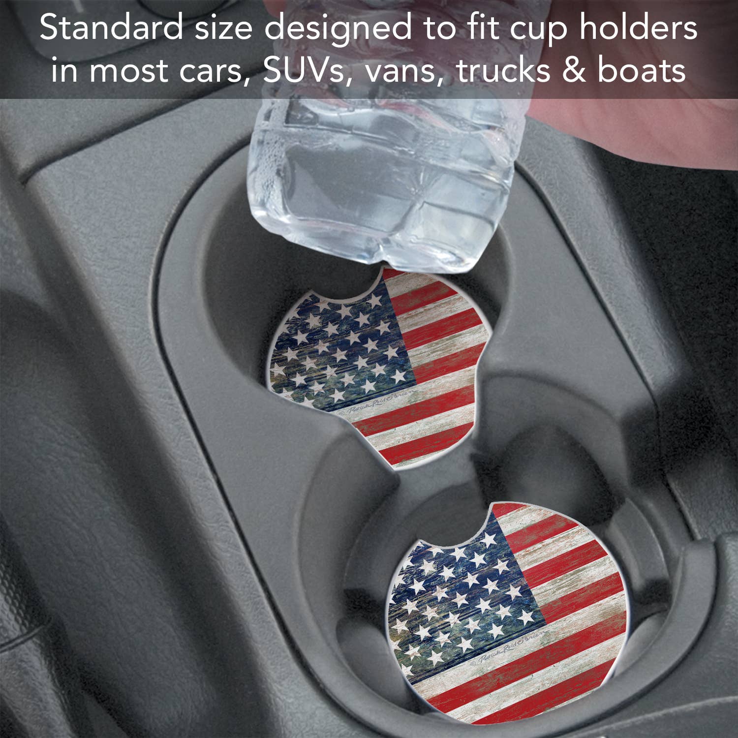 Americana Absorbent Stone Car Coaster 1 Pk