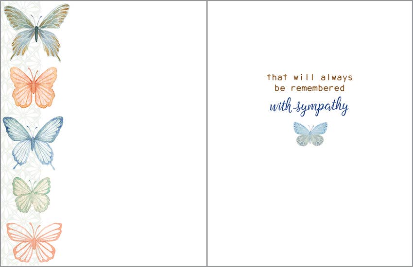 Sympathy Greeting Card - Soft Butterflies
