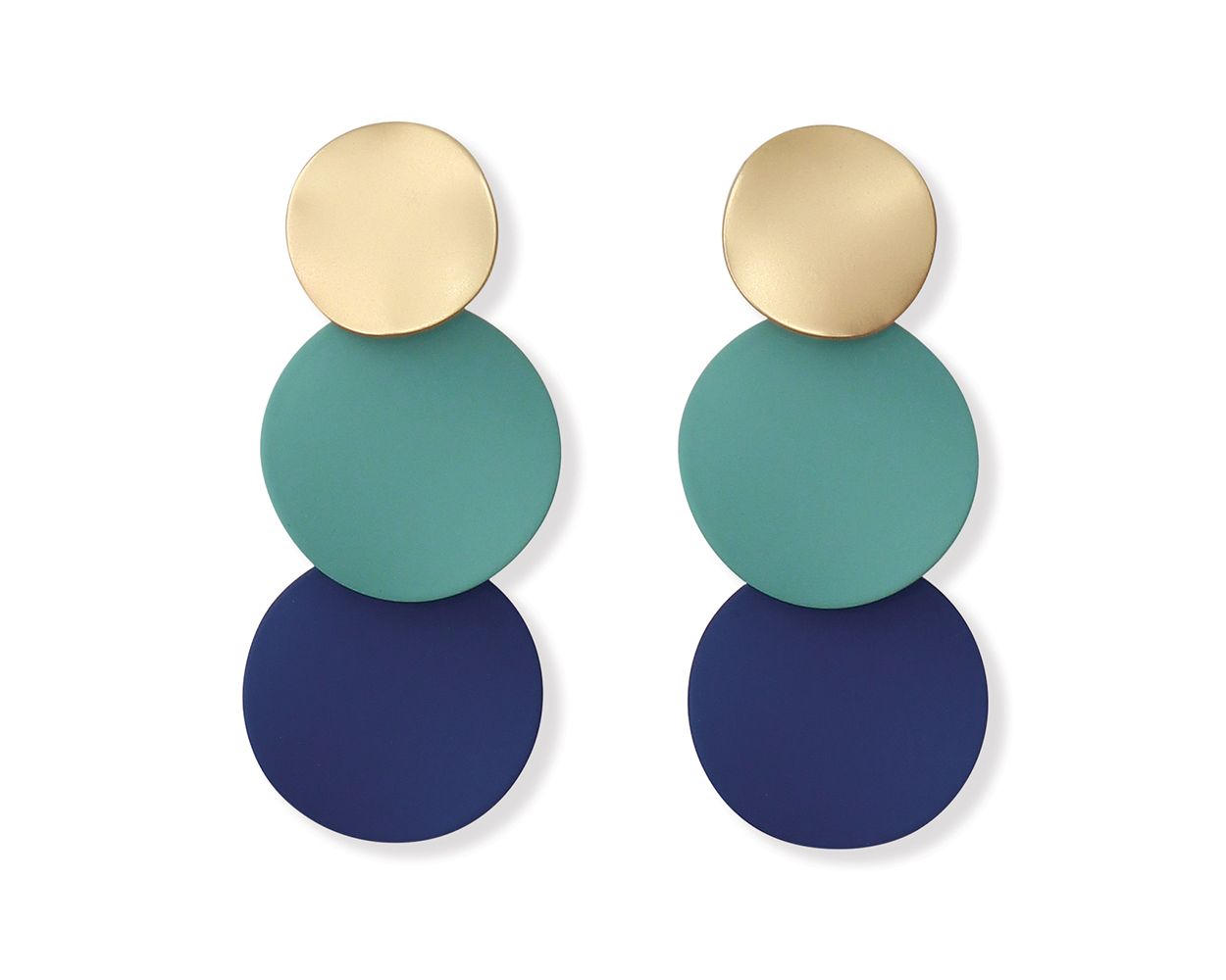 Gold Turquoise & Blue Earrings