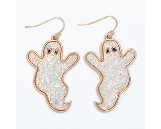 Women's Dancing Iridescent Glitter Ghost Drop Earrings