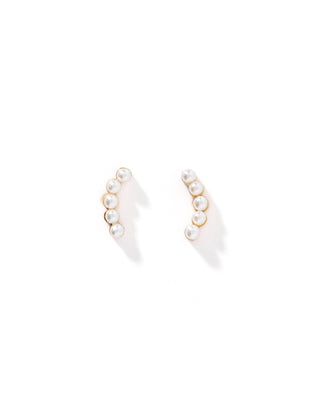 Abigail Pearl Gold Screwback Stud Earrings