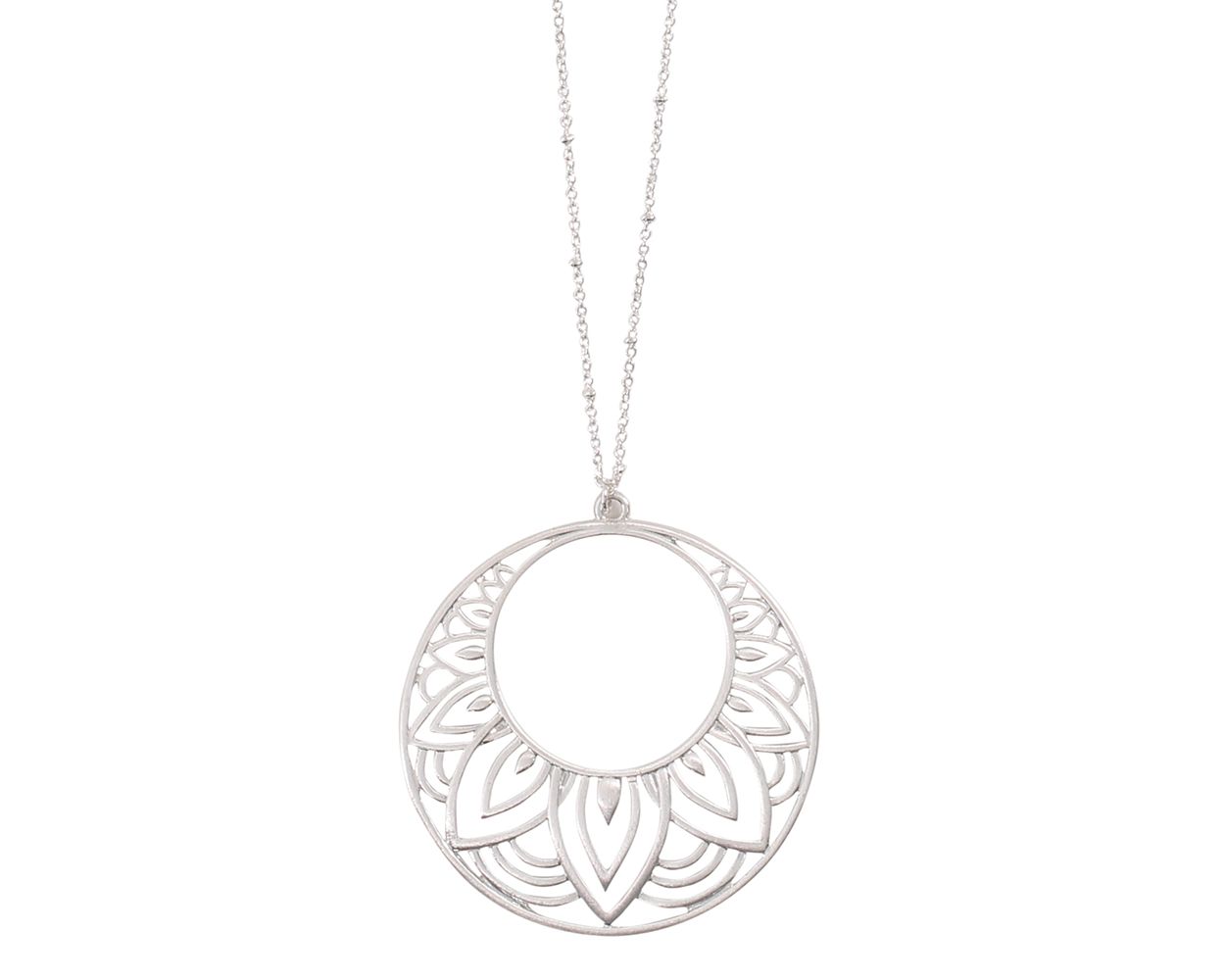 Silver Detailed Filigree Pendant Necklace