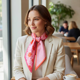 Twirl & Tie Scarf Accessory–Poppin' Petals Hot Pink