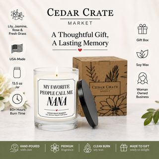 Nana Floral Candle - My Favorite People Call Me Nana