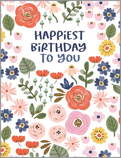 Birthday Greeting Card - Cute Flowers
