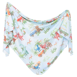 Dino Explorer Knit Swaddle Blanket