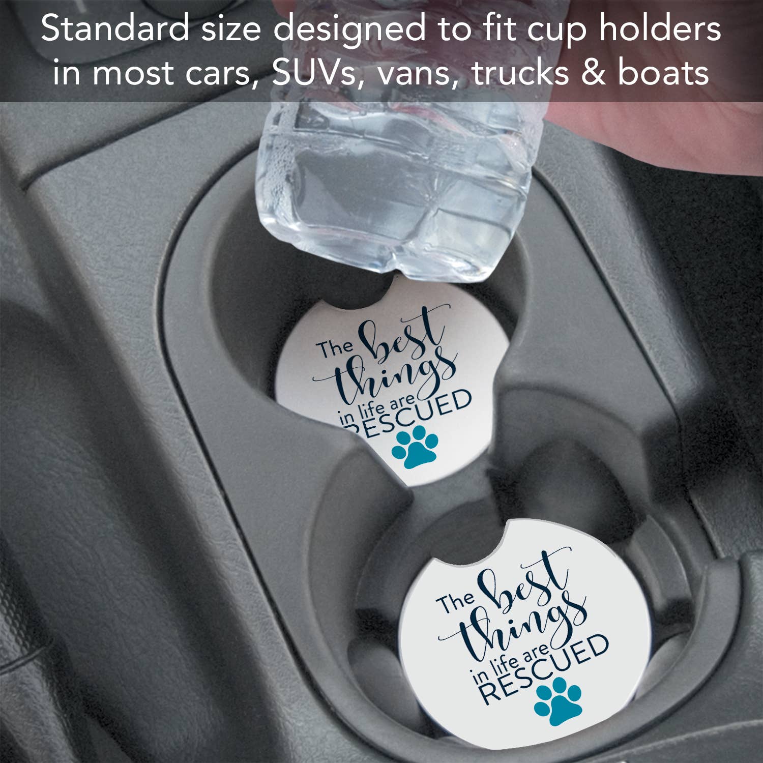 Rescued Absorbent Stone Car Coaster 1 Pk