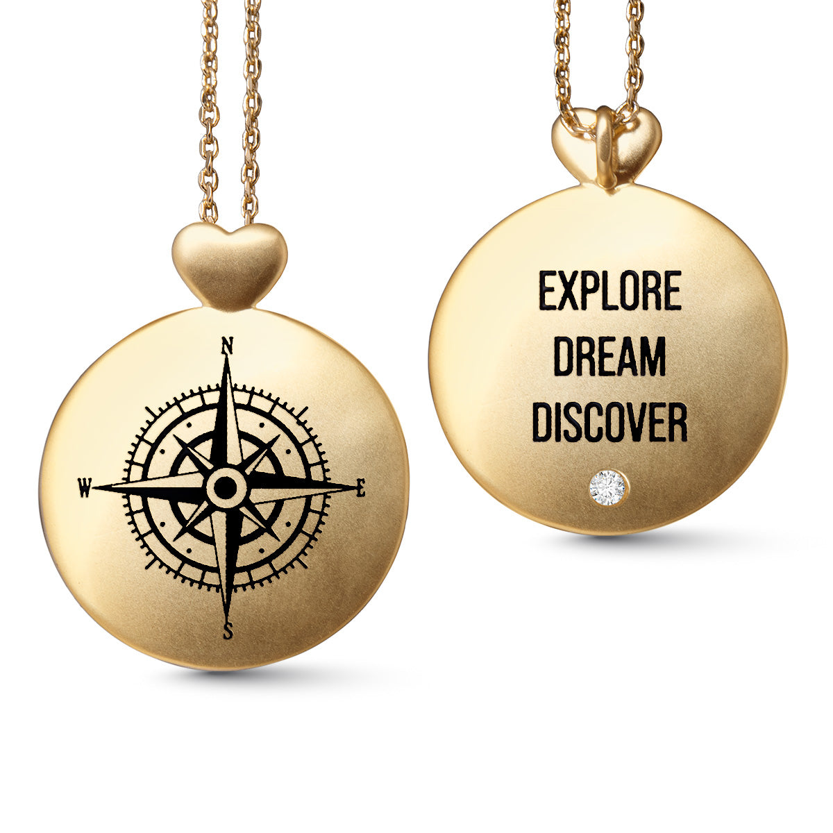 Gold Compass Explore Necklace