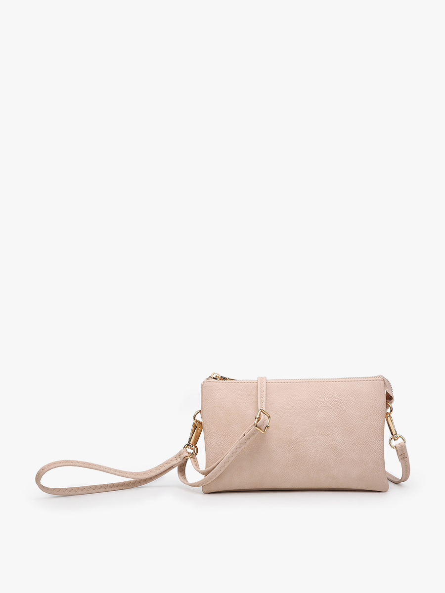 Riley Solid Color 3 Compartment Crossbody/Wristlet