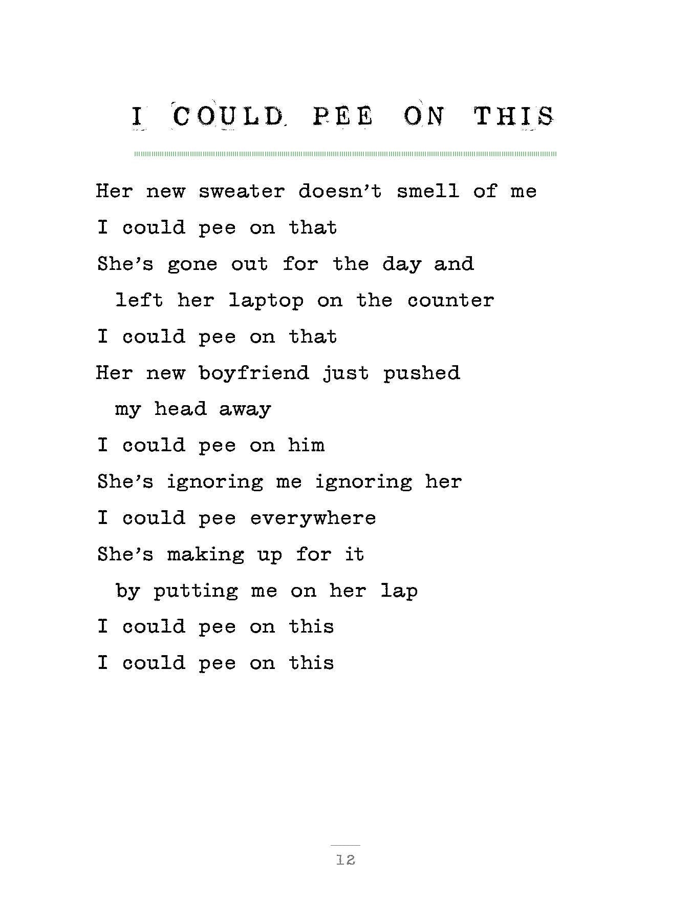 I Could Pee on This Poems by Cats