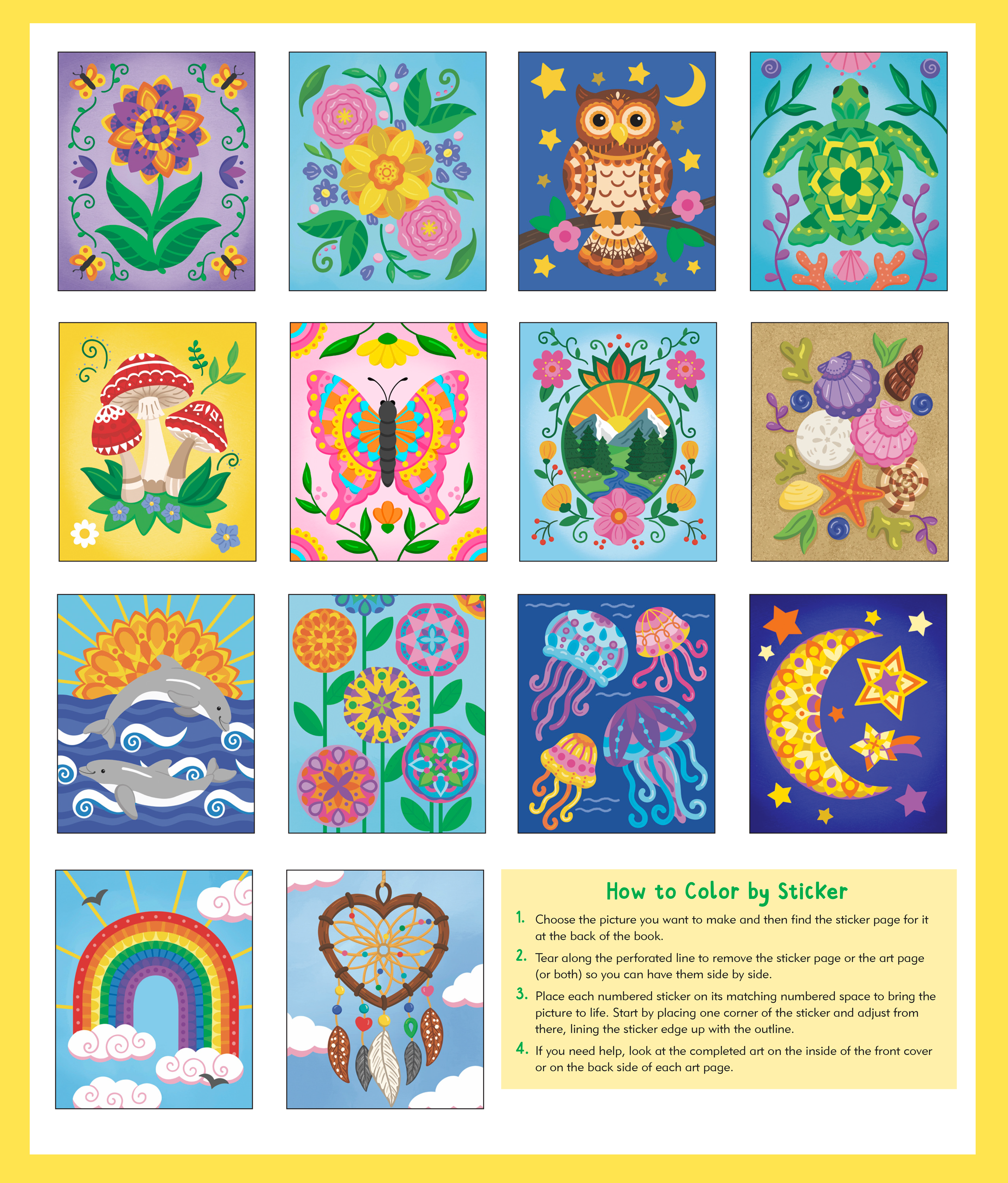 Large Print Color-by-Sticker Book: Mindfulness