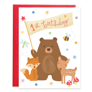 Birthday Greeting Card - First Birthday Forest