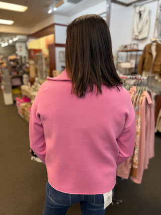 Women's O-Ring Half-Zip Mock Neck Sweater