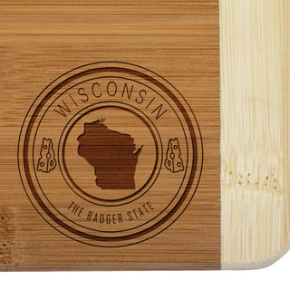 Wisconsin State Stamp 8-Inch Bamboo Cutting Board