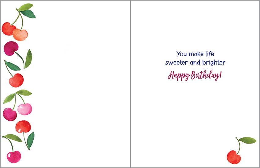 Birthday Greeting Card - Sweet Cherries