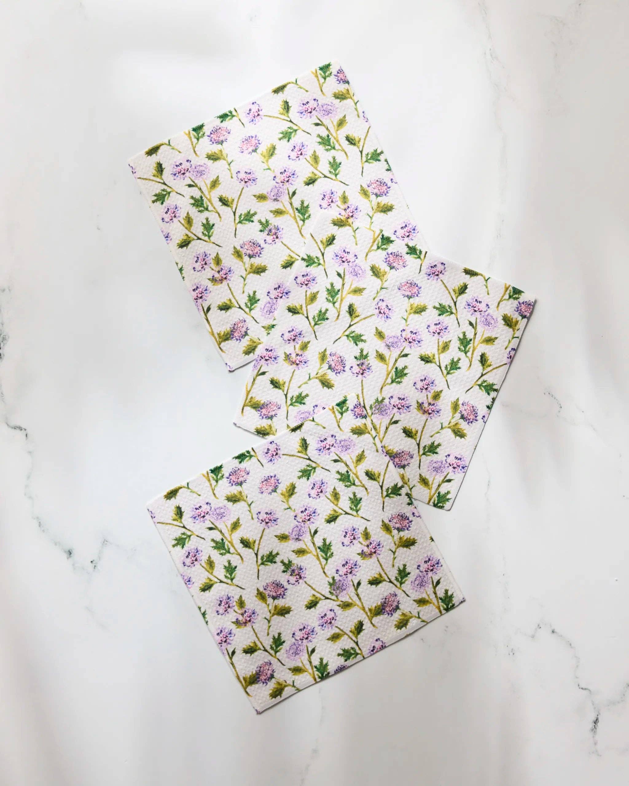 Blooming Thistle Dishcloth Set