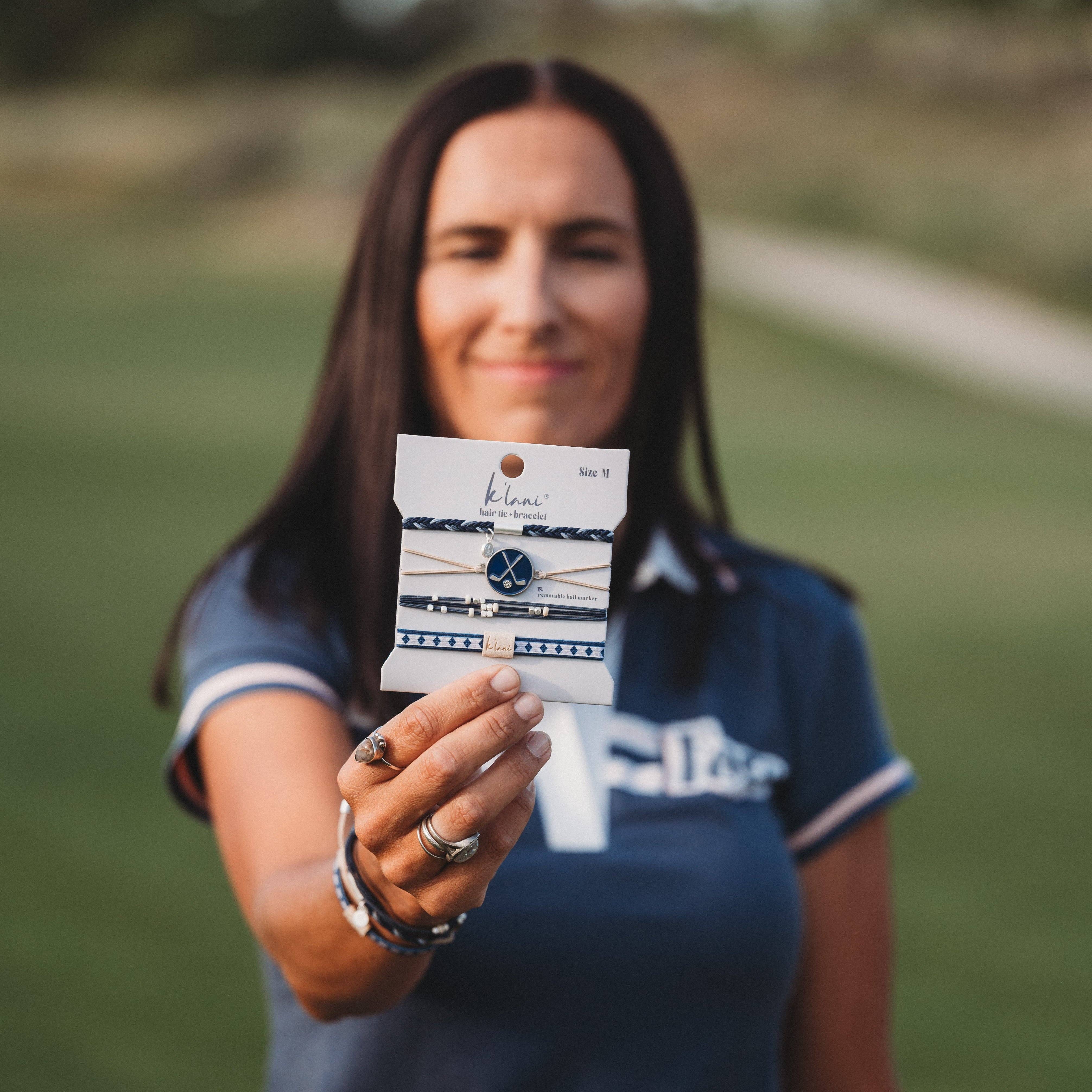 Chip Golf Hair Tie Bracelets with Removable Ball Marker by K'lani