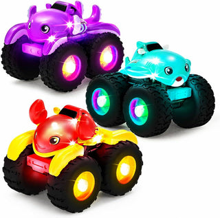 Tub Works Light-Up Monster Truck Bath Toys, 3-Pack