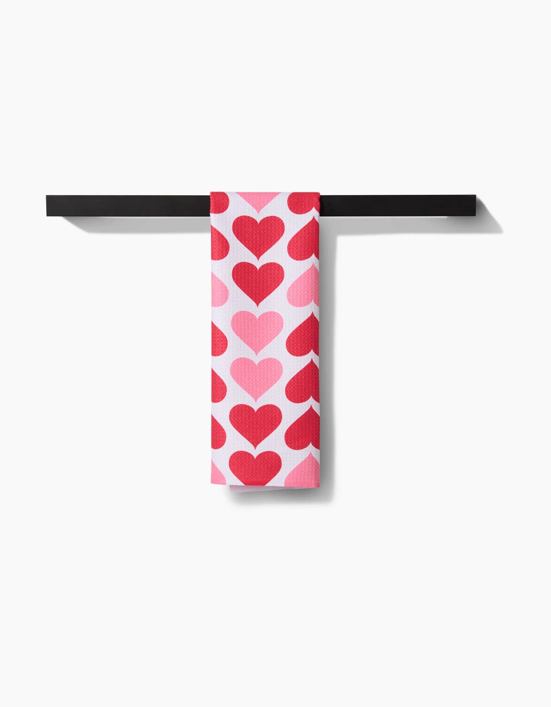 Geometry Blushing Hearts Kitchen Towel